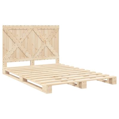 Bedframe met hoofdbord massief grenenhout 100x200 cm