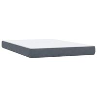Boxspring met matras fluweel donkergrijs 140x210 cm - thumbnail