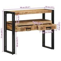 Wandtafel met lade Bruin 90 x 33 x 75 cm Massief Mango Hout - thumbnail