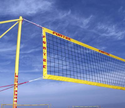Funtec Pro Beach volleybalnet 8,5m/9,5m mobiel opstelling Funtec Pro Beach volleybalnet 8,5m/9,5m mobiel opstelling