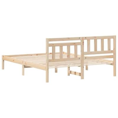 Bedframe met hoofdeinde Bruin 150 x 200 cm Massief grenenhout Bedframe met hoofdeinde Bruin 150 x 200 cm Massief grenenhout