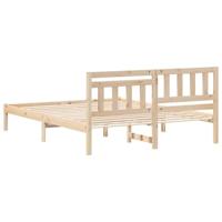 Bedframe met hoofdeinde Bruin 150 x 200 cm Massief grenenhout - thumbnail