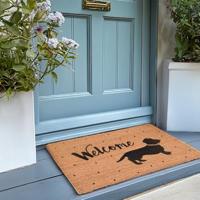 Clayre & Eef Deurmat 75x45 cm Bruin Kokosvezel Rubber Rechthoek Hond - thumbnail