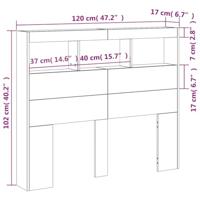 Hoofdbordkast met LED-verlichting 120x17x102 cm zwart - thumbnail