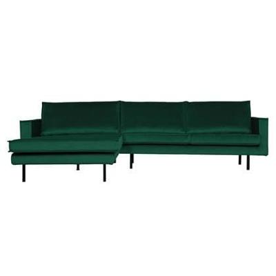 WOOOD Loungebank 'Rodeo' Links, Velvet, kleur Green Forest