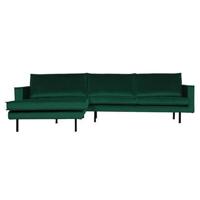 WOOOD Loungebank 'Rodeo' Links, Velvet, kleur Green Forest - thumbnail