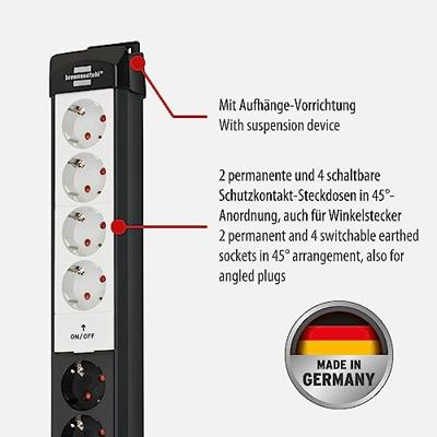 Brennenstuhl Premium-Line | 2+4 voudig | zwart/lichtgrijs | *DE* | 3m | H05VV-F3G1.5 | met voetschakelaar 1951560103