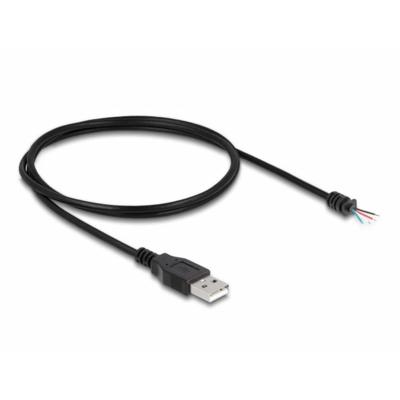 Delock Kabel USB 2.0 Type-A stekker naar 4 x open kabeluiteinden 1 m zwart