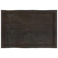Tafelblad natuurlijke rand 80x50x(2-4) cm eikenhout donkerbruin - thumbnail