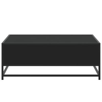 Salontafel 80x80x30 cm bewerkt hout en metaal zwart