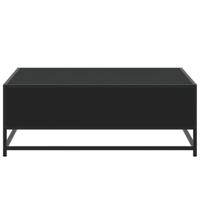 Salontafel 80x80x30 cm bewerkt hout en metaal zwart - thumbnail