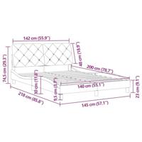 Bedframe zonder matras 140x200 cm fluweel zwart - thumbnail