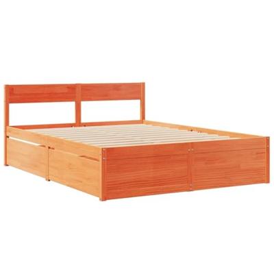 Bed met lades en matras massief grenenhout wasbruin 160x200 cm