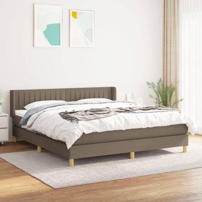 Boxspring met matras stof taupe 180x200 cm