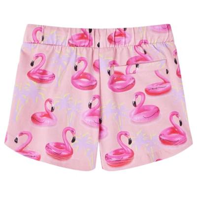 Kindershorts met trekkoord flamingozwembandprint 104 lichtroze