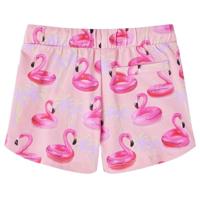 Kindershorts met trekkoord flamingozwembandprint 104 lichtroze - thumbnail