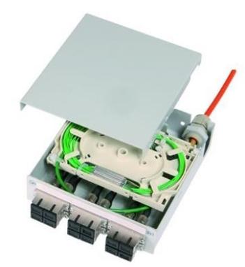 Telegärtner 100022858 Verbindingscassette voor glasvezelkabels Grijs-wit (RAL 7035) 1 stuk(s)