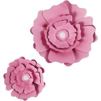 Creativ Company Papieren bloemen, d 15+25 cm, 230 gr, lichtrood, 2 stuk/ 1 doos - thumbnail