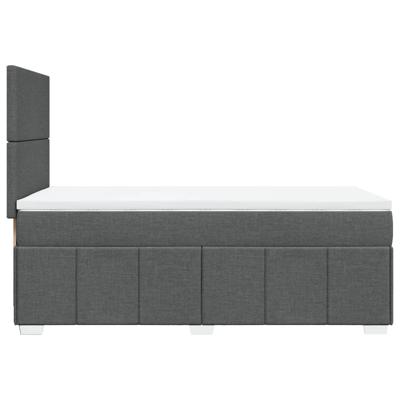 Boxspring met matras stof donkergrijs 120x200 cm - thumbnail