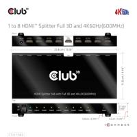CLUB3D 1 to 8 HDMI Splitter Full 3D and 4K60Hz(600MHz) - thumbnail