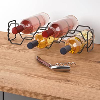 Metaltex Hexagon Wijnrek voor 5 Flessen 43x12x11 cm Zwart