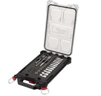 Milwaukee Accessoires metrische 1/4" ratel + doppen set (28-delig) in packout compact slim organiser - 4932478812 - thumbnail