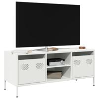 Tv-meubel 101,5x39x43,5 cm koudgewalst staal wit - thumbnail