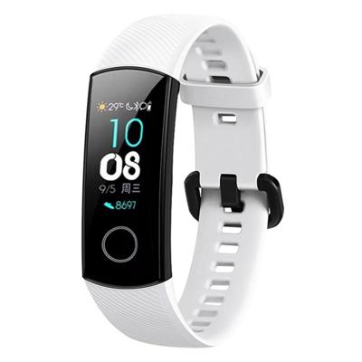 Effen kleur silicone polsband voor Huawei Honor Band 4 (wit)