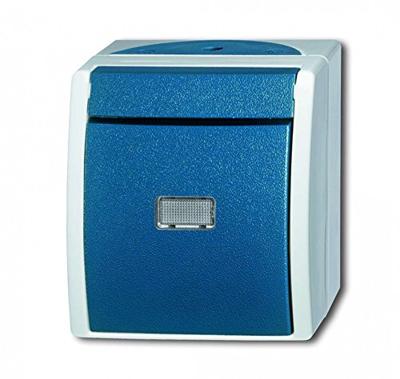 Busch-Jaeger 2621 WGL-53 Ocean (opbouw) Knop spatwaterdicht Blauw, Groen Busch-Jaeger 2621 WGL-53 Ocean (opbouw) Knop spatwaterdicht Blauw, Groen
