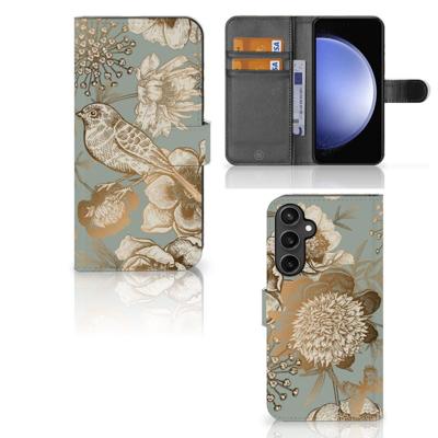 Hoesje voor Samsung Galaxy S23 FE Vintage Bird Flowers | Portemonnee hoesje