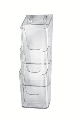 Sigel LH137 LH137 Folderhouder Acrylglas helder DIN A6, DIN lang 1 stuk(s) Aantal vakken: 3 (b x h x d) 120 x 375 x 115 mm - thumbnail