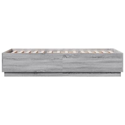 Bedframe met LED-verlichting grijs sonoma eiken 100x200 cm - thumbnail