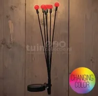Solar Tuinsteker Vuurvliegjes 6 LED Multicolor 69cm - thumbnail