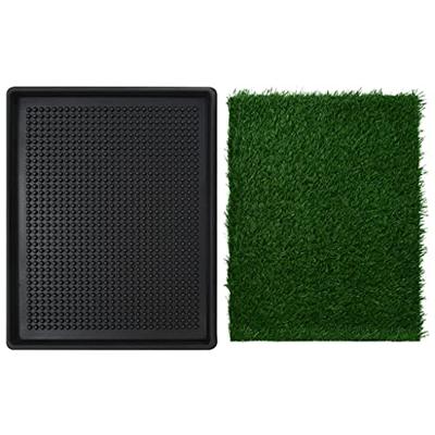VidaXL Huisdierentoilet met bak en kunstgras 64x51x3 cm groen
