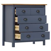 VidaXL Dressoir hill 79x40x80 cm massief grenenhout grijs - thumbnail