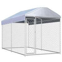 Hondenkennel voor buiten met dak 382x192x225 m - thumbnail