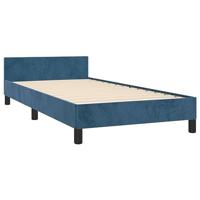 Bedframe zonder matras 90x200 cm fluweel donkerblauw - thumbnail