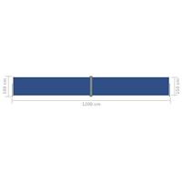 Windscherm uittrekbaar 160x1200 cm blauw - thumbnail