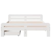 Bedframe zonder matras massief grenenhout wit 140x190 cm - thumbnail