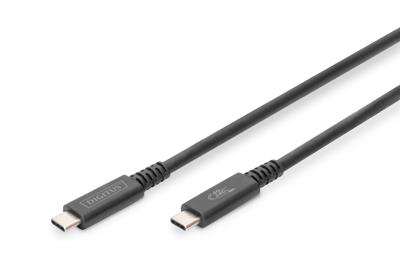 Digitus AK-300343-008-S USB-kabel USB 3.2 Gen2, USB 3.2 Gen2x2, USB 3.2 Gen1 USB-C, USB-C stekker 0.80 m Zwart Flexibel, Afgeschermd, Met USB Digitus AK-300343-008-S USB-kabel USB 3.2 Gen2, USB 3.2 Gen2x2, USB 3.2 Gen1 USB-C, USB-C stekker 0.80 m Zwart Flexibel, Afgeschermd, Met USB
