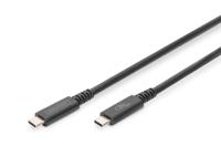 Digitus AK-300343-008-S USB-kabel USB 3.2 Gen2, USB 3.2 Gen2x2, USB 3.2 Gen1 USB-C, USB-C stekker 0.80 m Zwart Flexibel, Afgeschermd, Met USB - thumbnail