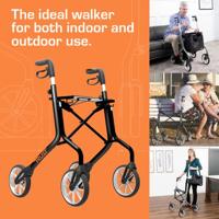 Rollator Let&apos;s Move (5,4 kg) | TrustCare | Lichtgewicht rollator | Zonder remkabels | Kleur: Zwart | TCLMO201 - thumbnail