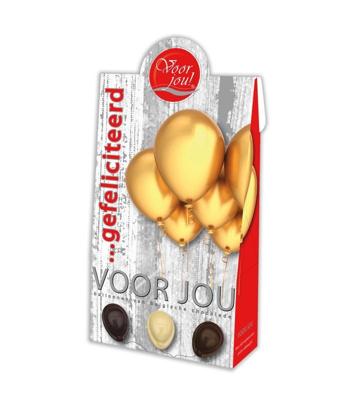 Voor Jou! Cadeau doos young ballonnen gefeliciteerd 100 Gram Voor Jou! Cadeau doos young ballonnen gefeliciteerd 100 Gram