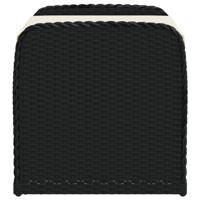 Opbergbankje met kussen 80x51x52 cm poly rattan zwart - thumbnail