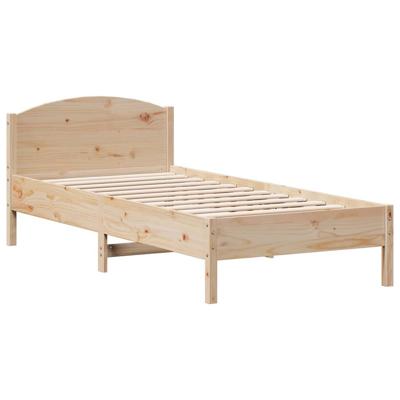 Bed met boekenkast zonder matras massief grenenhout 100x200 cm