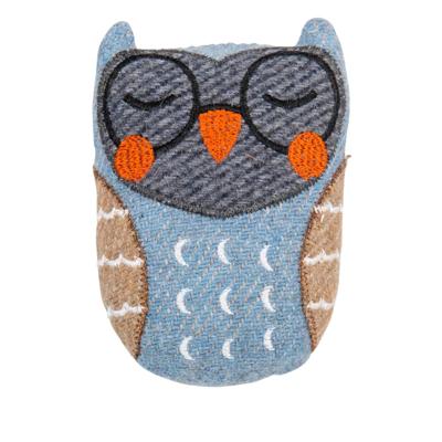 Jack and Vanilla Hondenspeelgoed - Knuffel met piep en knisper - Gerecycled - Uil - 13 cm