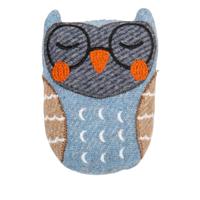 Jack and Vanilla Hondenspeelgoed - Knuffel met piep en knisper - Gerecycled - Uil - 13 cm - thumbnail