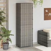 Tuinkast 59x40x180 cm poly rattan grijs - thumbnail