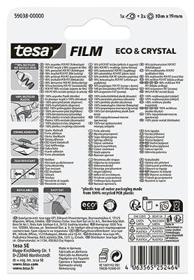 tesa ECO & CRYSTAL 59038-00000-00 tesafilm tesafilm Eco & Crystal Transparant (l x b) 10 m x 19 mm 2 stuk(s) tesa ECO & CRYSTAL 59038-00000-00 tesafilm tesafilm Eco & Crystal Transparant (l x b) 10 m x 19 mm 2 stuk(s)