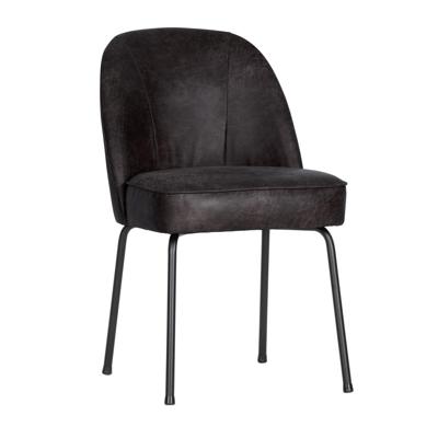 WOOOD Eetkamerstoel 'Vogue' Leder, kleur Zwart